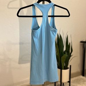 Lululemon Cool Racerback Tank | Size 4 | Light Sky Blue with Purple Stripes